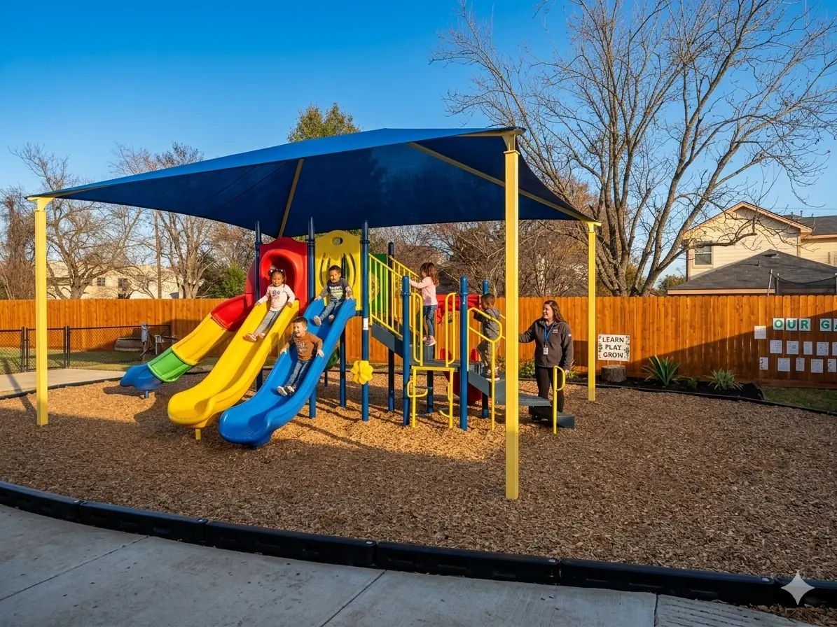 Clay Road Center shaded pre-K playground